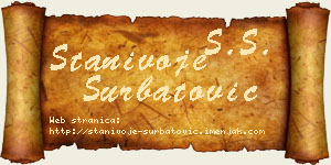 Stanivoje Šurbatović vizit kartica